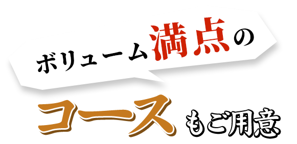 ボリューム満点の コースもご用意